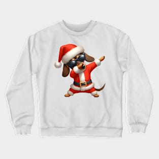 Christmas Dachshund Dog Dabbing Dance Crewneck Sweatshirt